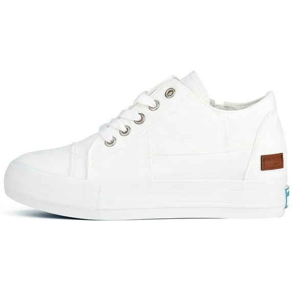 JENN ARDOR Women Platform Sneakers Hidden Wedge Canvas Shoes with Zipper