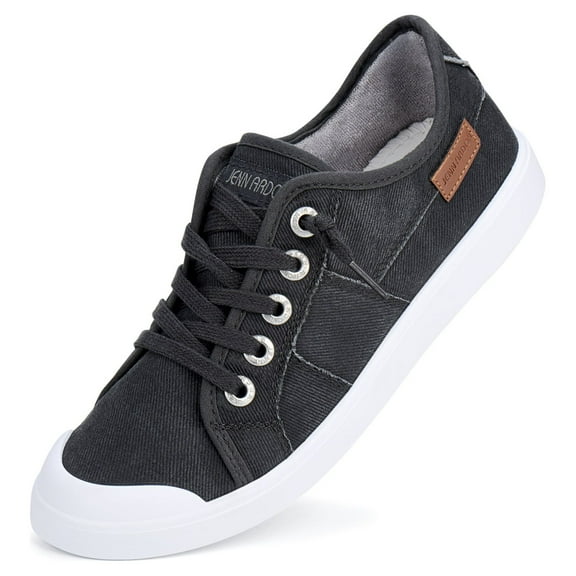 JENN ARDOR Women Slip on Sneakers Hidden Wedge Canvas Shoes Fashion Platform Non Slip Athletic Running Walking Flats