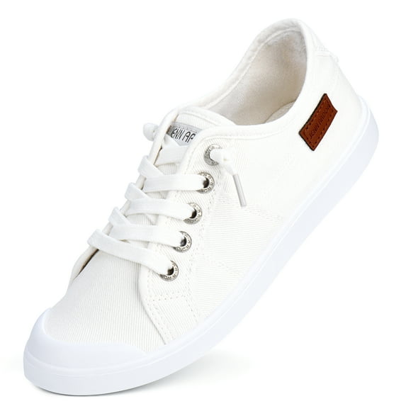 JENN ARDOR Women Slip on Sneakers Hidden Wedge Canvas Shoes Fashion Platform Non Slip Athletic Running Walking Flats