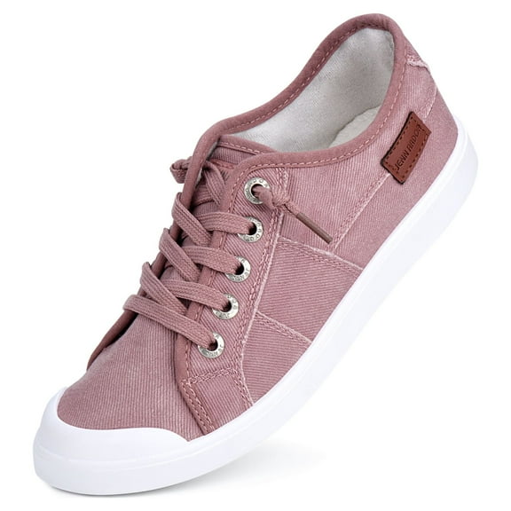 JENN ARDOR Women Slip on Sneakers Hidden Wedge Canvas Shoes Fashion Platform Non Slip Athletic Running Walking Flats