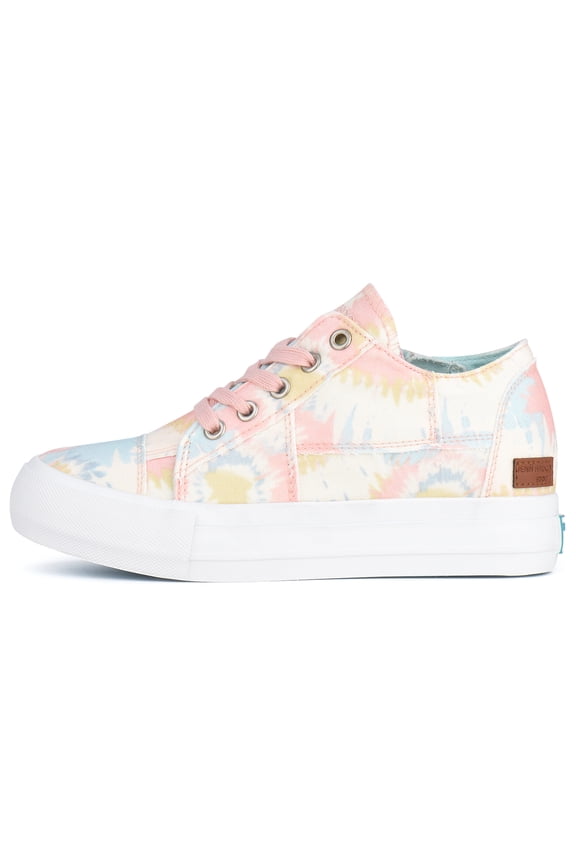 Women Sneakers Low Top Slip On Lace up Shoes Platform Wedge Sneakers Fashion Zipper Decor Canvas Flats Walking Running Shoes Size 6-10,Blue Pattern