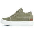 thumbnail image 1 of Women Sneakers Low Top Slip On Lace up Shoes Platform Wedge Sneakers Fashion Zipper Decor Canvas Flats Walking Running Shoes Size 6-10,Olive Green, 1 of 8