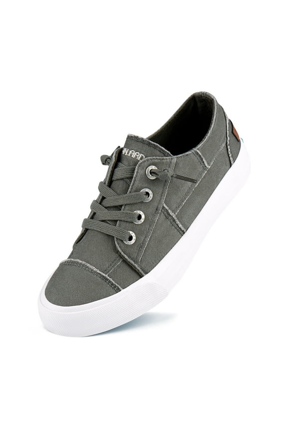 Women Sneakers Low Top Slip On Fashion Shoes Lace up Canvas Flats Walking Running Shoes