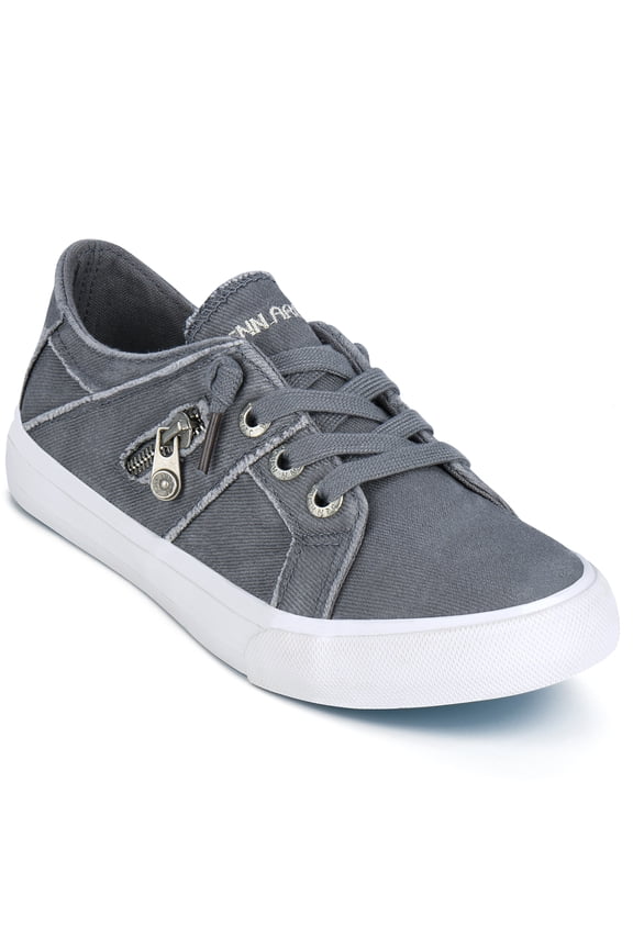 Women Sneakers Low Top Slip On Lace up Shoes Fashion Zipper Decor Canvas Flats Walking Running Shoes Fashion Play Sneakers