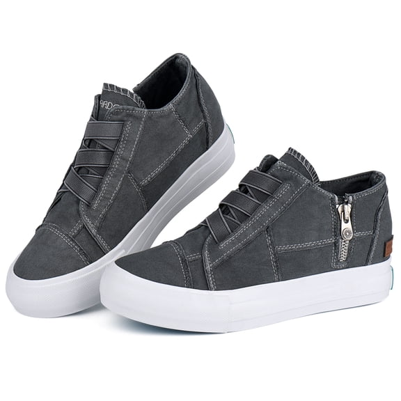 JENN ARDOR Women Wedge Sneaker Platform Sneakers for Women Hidden Wedge Zipper Platform Shoes Lace Up Increase Fashion Sneakers