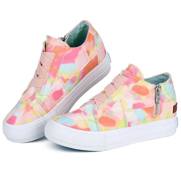 JENN ARDOR Women Wedge Sneaker Platform Sneakers for Women Hidden Wedge Zipper Platform Shoes