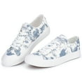 thumbnail image 1 of JENN ARDOR Women’s Canvas Low Top Sneaker Lace-up Classic Casual Shoes Platform Fashion Flats for Walking Running Hiking, Floral Blue, Size 7, 1 of 8