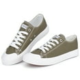 thumbnail image 1 of JENN ARDOR Women’s Canvas Low Top Sneaker Lace-up Classic Casual Shoes Platform Fashion Flats for Walking Running Hiking, Olive, Size 6.5, 1 of 8