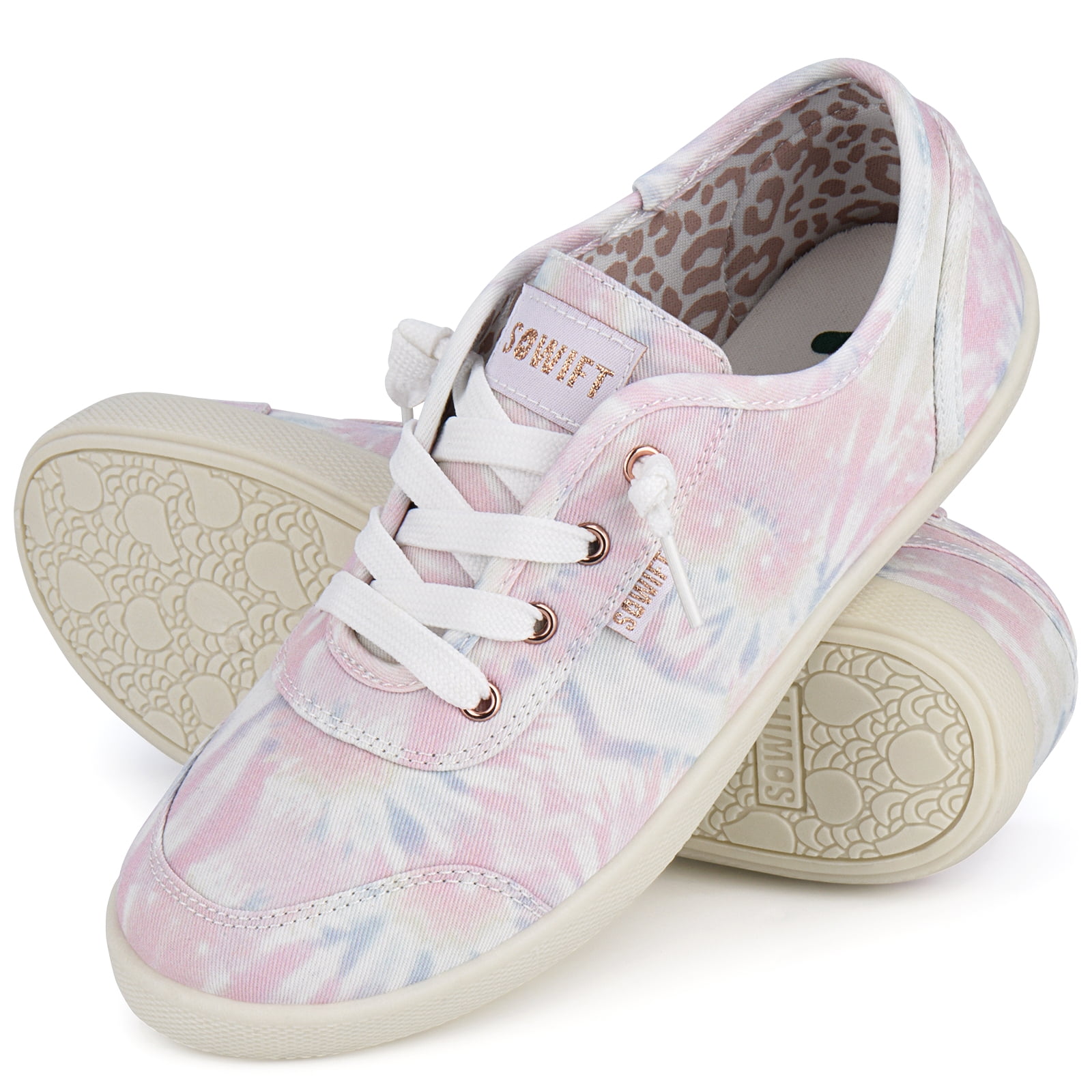 Women's Canvas Shoes Adjustable Laces Slip-on Fashion Low Top Tennis Sneakers Casual Walking Running Shoes