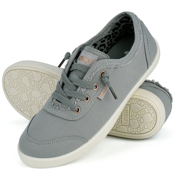 JENN ARDOR Women's Canvas Shoes Adjustable Laces Slip-on Fashion Low Top Tennis Sneakers Casual Walking Running Shoes