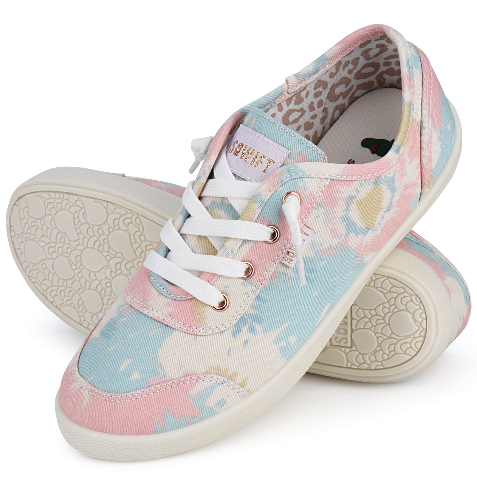 Women's Canvas Shoes Adjustable Laces Slip-on Fashion Low Top Tennis Sneakers Casual Walking Running Shoes