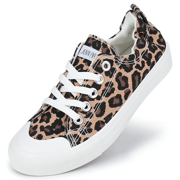 JENN ARDOR Women's Canvas Sneakers Low Lace-up Casual Shoes Comfortable Walking Flats