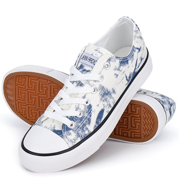 JENN ARDOR Women's Canvas Shoes Classic Casual Sneakers Low Top Lace Up Fashion Comfortable Walking Flats All-match Student Shoes Size 6-10