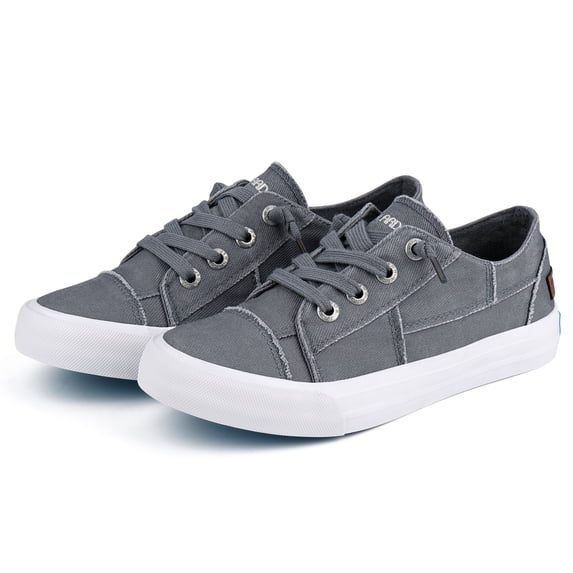 JENN ARDOR Women's Canvas Shoes Classic Splicing Slip on Casual Driving Loafers Lace up Platform Footwear Casual Sneakers Low top Indoor Outdoor Walking Flats