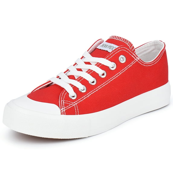 JENN ARDOR Women's Canvas Shoes Lace up Flat Sneakers Comfort Casual Walking Shoes School Shoe