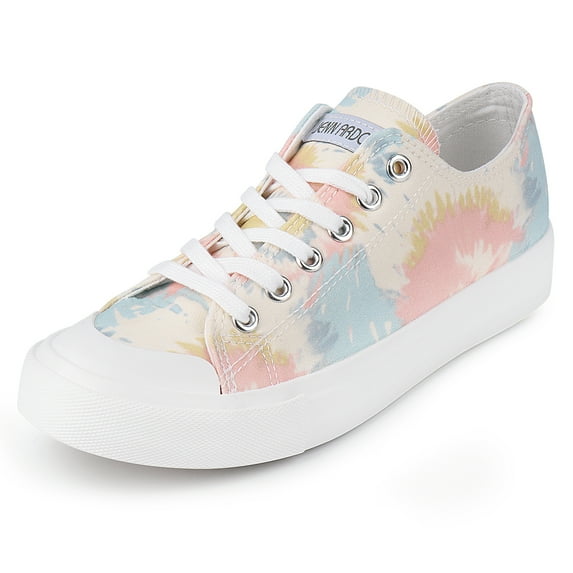 JENN ARDOR Women's Canvas Shoes Lace up Flat Sneakers Comfort Casual Walking Shoes School Shoe