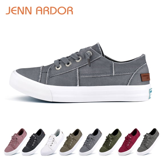 JENN ARDOR Women's Canvas Shoes Low Cut Canvas Sneaker Casual Walking Shoes