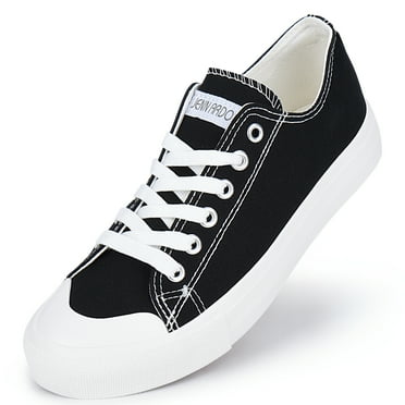 JENN ARDOR Women's Canvas Shoes Low-Top Lace-Up Flats Fashionable and Comfortable Sneakers
