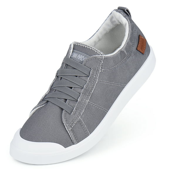 JENN ARDOR Women's Canvas Sneaker Slip-ons Loafers Shoes for Womens Fashion Casual Canvas Round Toe Soft Comfortable Walking Flats