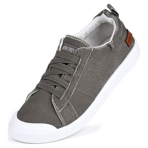 JENN ARDOR Women's Canvas Sneaker Slip-ons Loafers Shoes for Womens Fashion Casual Canvas Round Toe Soft Comfortable Walking Flats