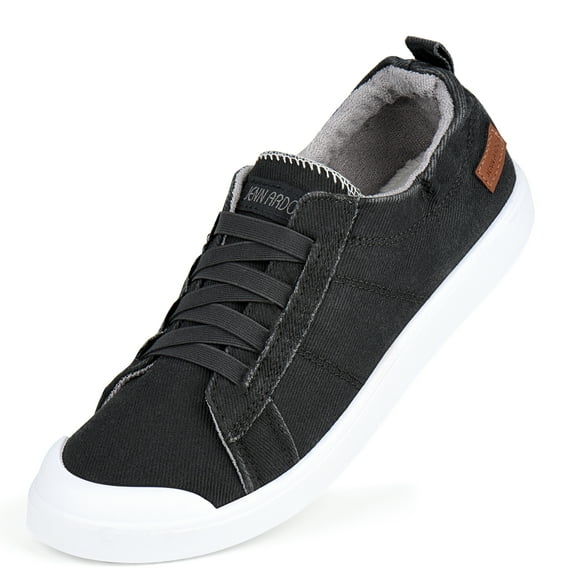 JENN ARDOR Women's Canvas Sneaker Slip-ons Loafers Shoes for Womens Fashion Casual Canvas Round Toe Soft Comfortable Walking Flats