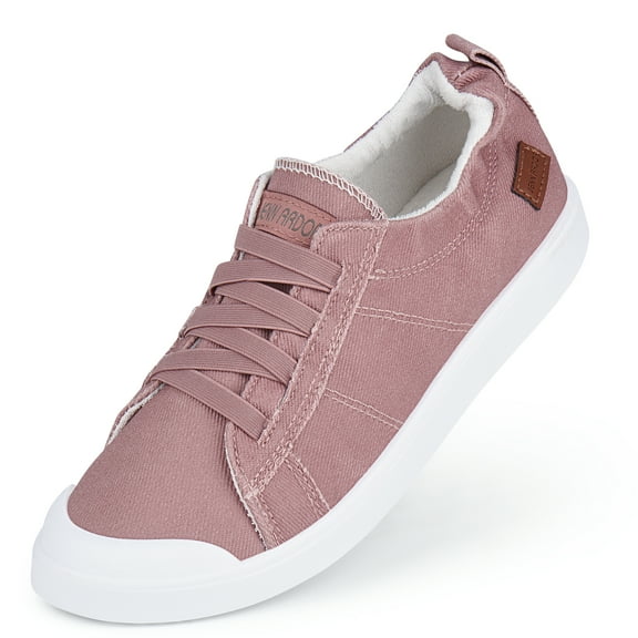 JENN ARDOR Women's Canvas Sneaker Slip-ons Loafers Shoes for Womens Fashion Casual Canvas Round Toe Soft Comfortable Walking Flats