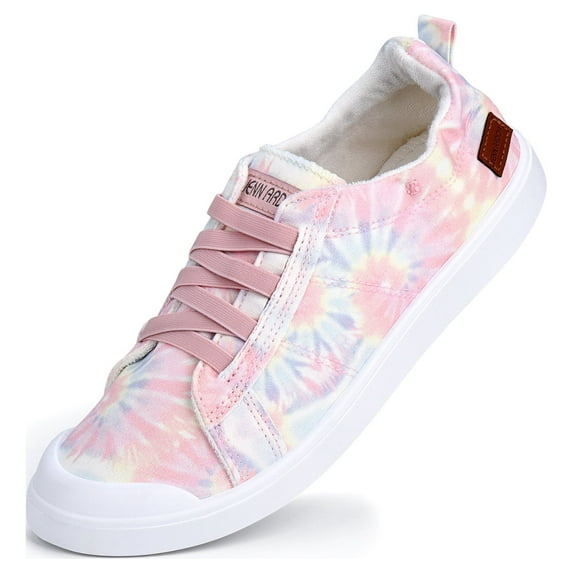 JENN ARDOR Women's Canvas Sneaker Slip-ons Loafers Shoes for Womens Fashion Casual Canvas Round Toe Soft Comfortable Walking Flats