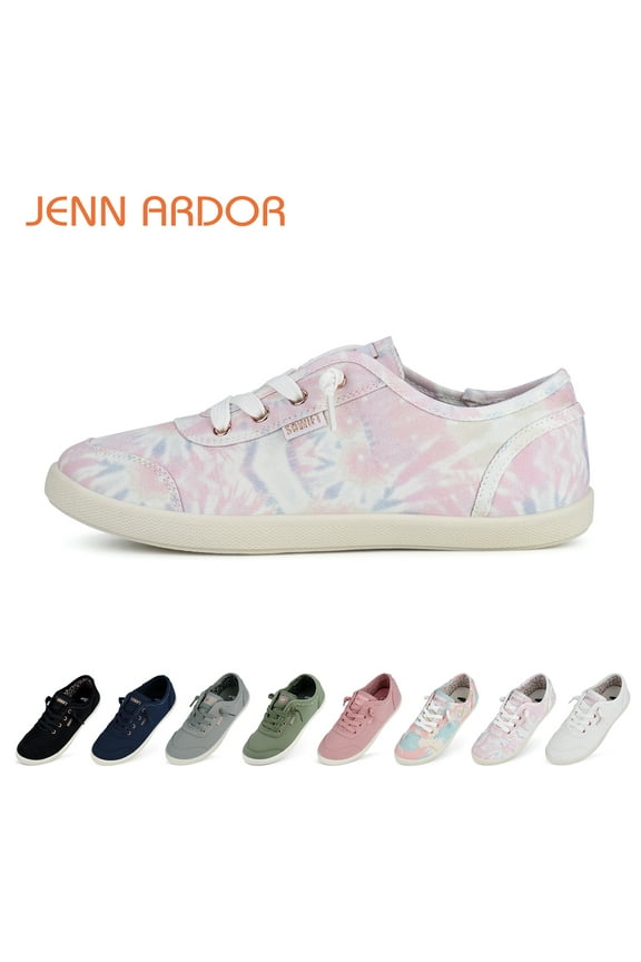 Women's Canvas Sneakers Lace Up Casual Shoes Low Top Athletic Shoes Fashion Non-Slip Flats
