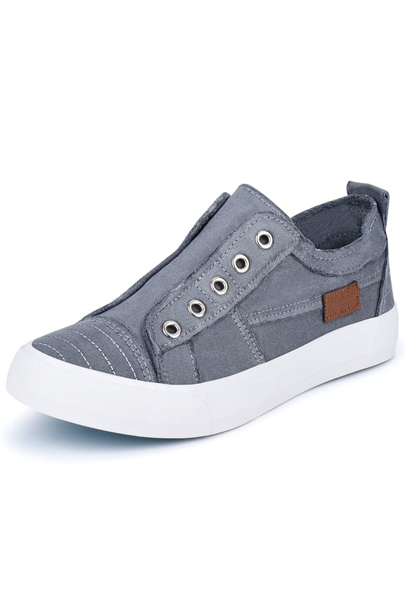 Women's Canvas Sneakers Laceless Flats Low Tops Running shoes Student Casual Shoes