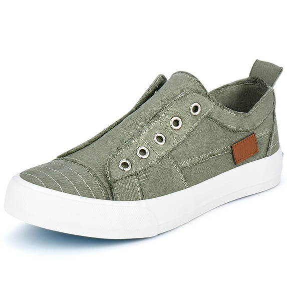 JENN ARDOR Women's Canvas Sneakers Laceless Flats Low Tops Running shoes Student Casual Shoes