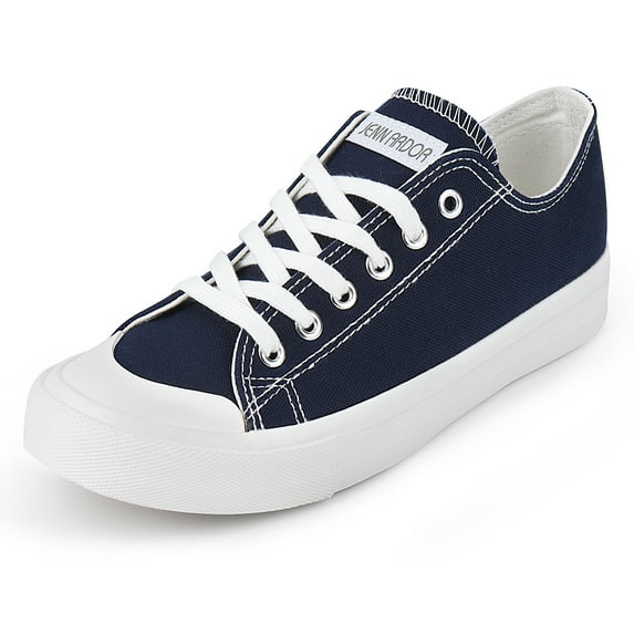 JENN ARDOR Women's Canvas Sneakers Low Top Shoes Clearance Women Shoes Drak Blue Size 8.5