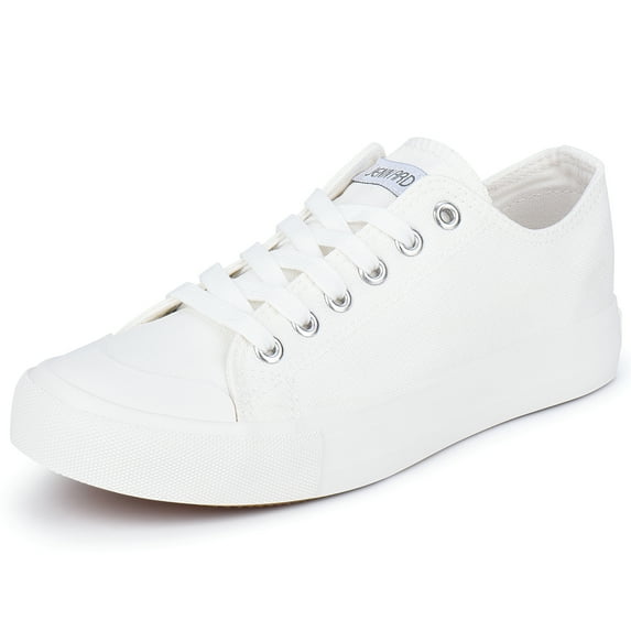 JENN ARDOR Women's Canvas Sneakers Low Top Shoes Clearance Women Shoes White Size 9.5