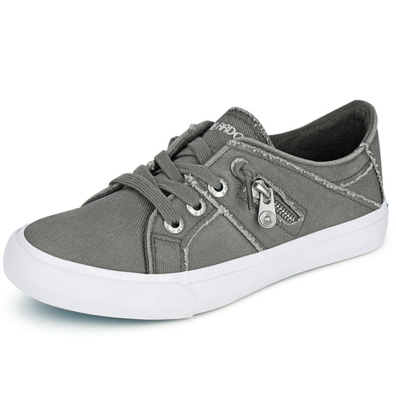 JENN ARDOR Women's Canvas Sneakers Low Top Slip-on Classic Casual Shoes Flats