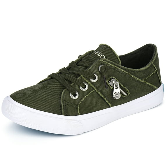 JENN ARDOR Women's Canvas Sneakers Low Top Slip-on Classic Casual Shoes Flats