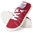 thumbnail image 1 of JENN ARDOR Women's Canvas Sneakers Rubber sole Fashion Shoes Canvas Upper Low Top Lace up Casual Walking Running Shoes (RD-6), 1 of 9