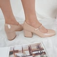 thumbnail image 1 of JENN ARDOR Women's Chunky Block Low Heel Dress Shoes Closed Toe Mary Jane Work Pumps Shoes, 1 of 5