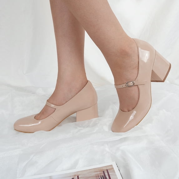JENN ARDOR Women's Chunky Block Low Heel Dress Shoes Closed Toe Mary Jane Work Pumps Shoes