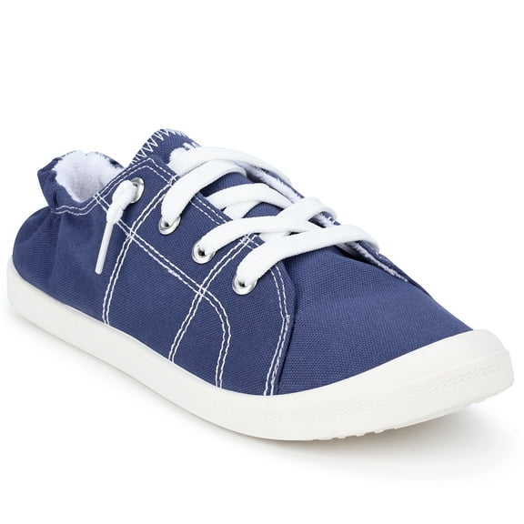 JENN ARDOR Women's Elastic Stretch Slip-On Sneakers Low Top Canvas Shoes