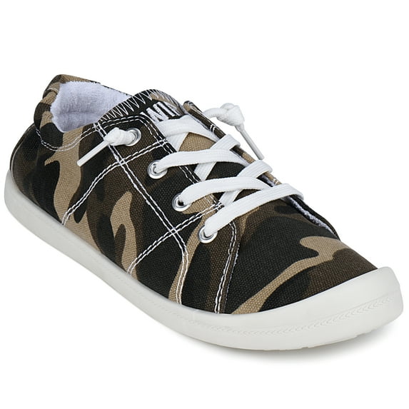 JENN ARDOR Women's Elastic Stretch Slip-On Sneakers Low Top Canvas Shoes