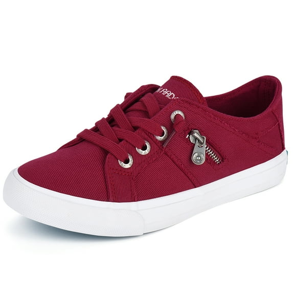 JENN ARDOR Womens Canvas Shoes Sneakers Low Tops Lace up Comfort Flat Wlaking Shoes