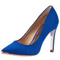 thumbnail image 1 of JENN ARDOR Women's High Heels 4 inches Blue High Heels Bowknot Wedding High Heel Pointed Toe Pumps, 1 of 6
