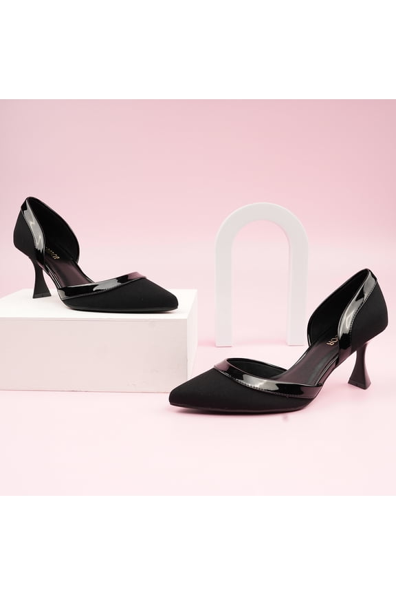 Women's Low Kitten Heels Pointed Closed Toe Wedding Party D'Orsay Work Pumps