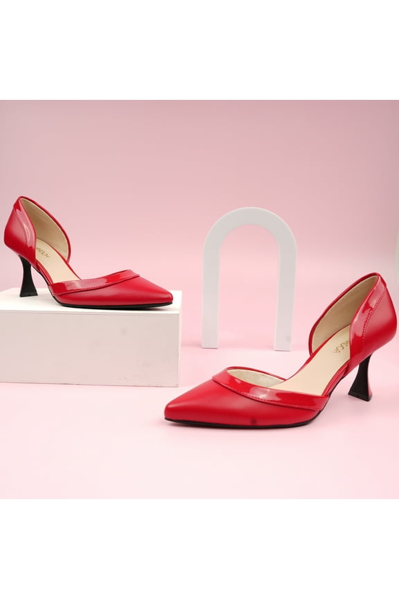 Women's Low Kitten Heels Pointed Closed Toe Wedding Party D'Orsay Work Pumps