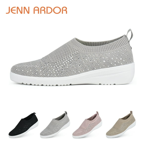 JENN ARDOR Women's Mesh Lace up Trainer Fitness Walking Running Sports Sneakers Casual Shoes Gray,Size 7