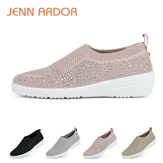 JENN ARDOR Women's Mesh Lace up Trainer Fitness Walking Running Sports Sneakers Casual Shoes Pink,Size 6.5