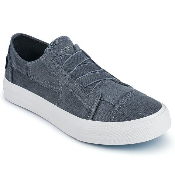 JENN ARDOR Women's No Laces Slip On Sneakers Elastic Low Top Canvas Shoes Trendy Flats