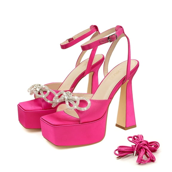 JENN ARDOR Women's Platform Heels Lace Up High Strappy Pumps 5 inch