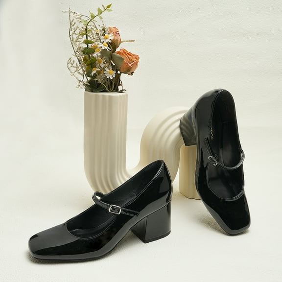 JENN ARDOR Women's Pumps Low Heel Dress Shoes for Women Closed Toe Chunky Mary Jane Work Pumps Shoes Oxfords