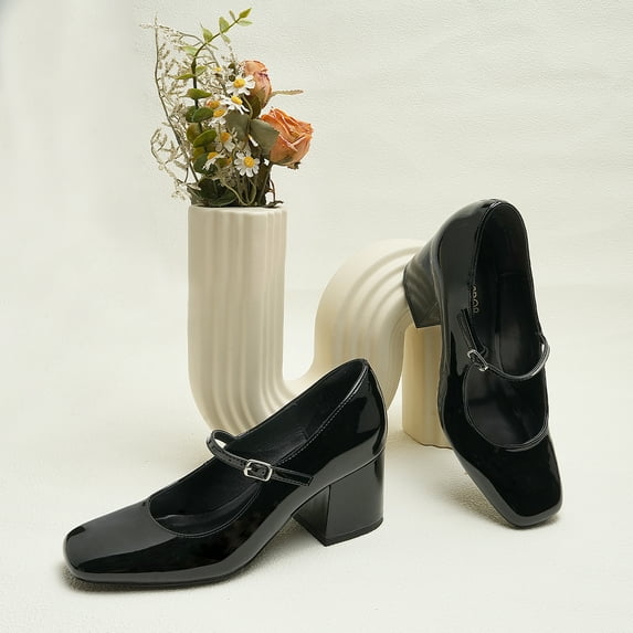 JENN ARDOR Women's Pumps Low Heel Dress Shoes for Women Closed Toe Chunky Mary Jane Work Pumps Shoes Oxfords