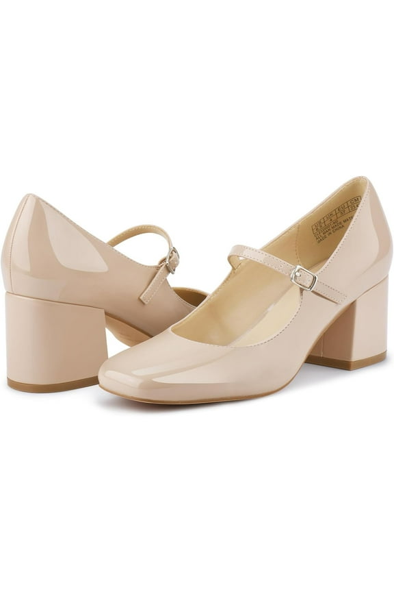 Women's Pumps Low Heel Dress Shoes for Women Closed Toe Chunky Mary Jane Work Pumps Shoes Oxfords